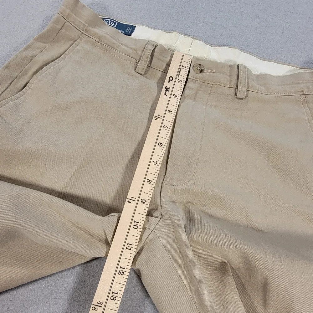 Polo Ralph Lauren Preston Pant Khaki Cuffed Chino Pants Tan Men's 32x28 Cotton